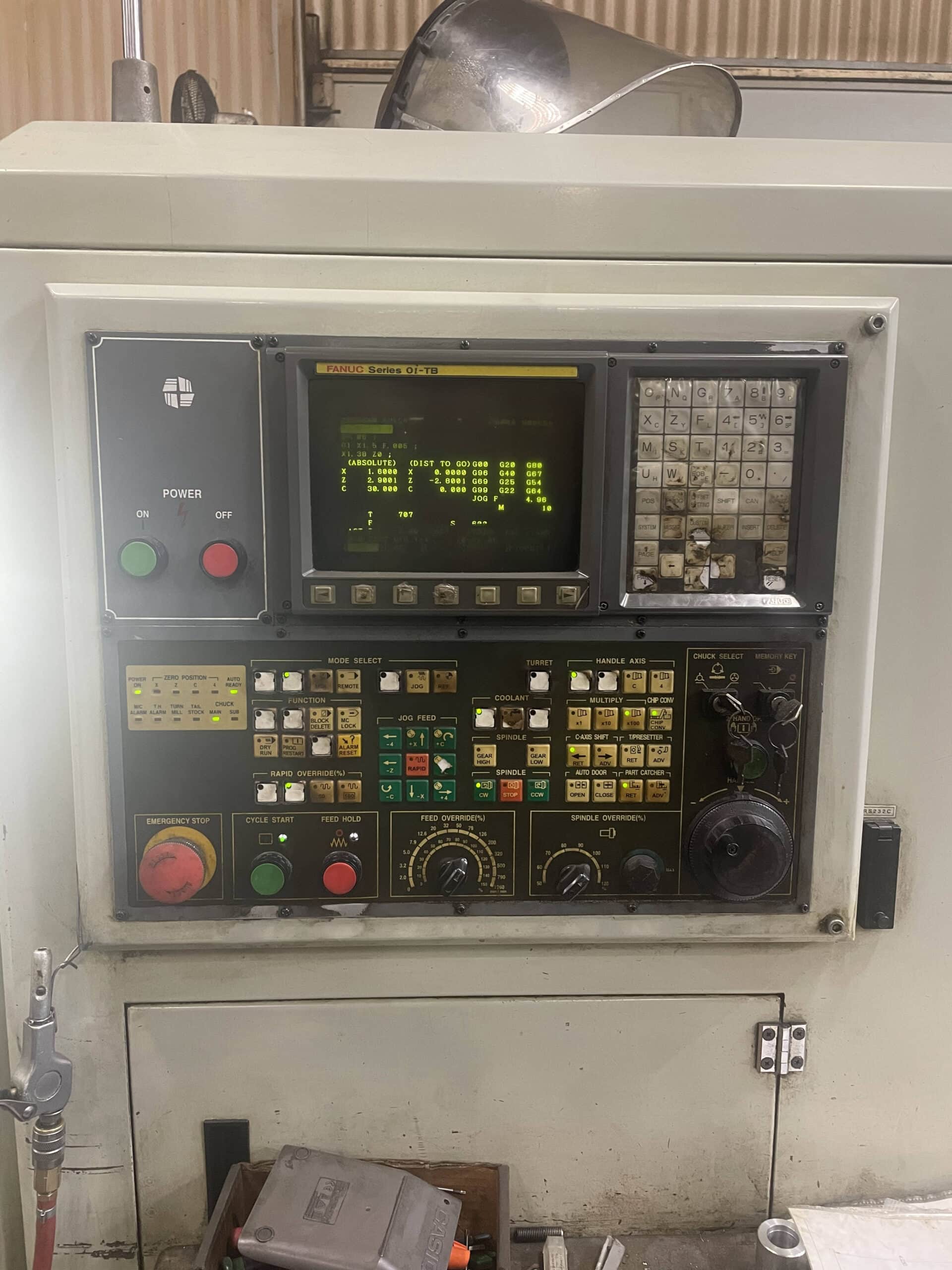 Hwacheon HI TECH 200B CNC Lathe, 2004 - Live Tooling, Fanuc Control, Bar Feeder - Image 6