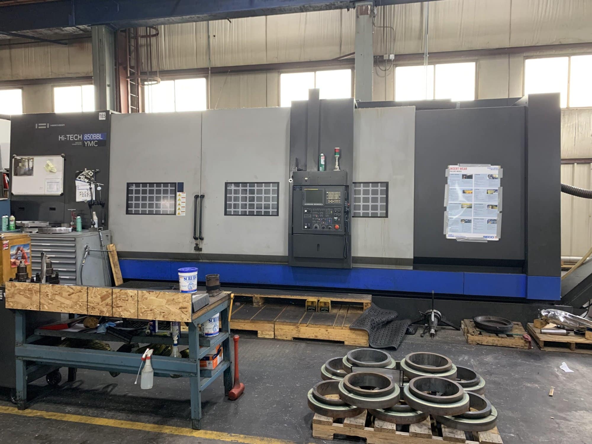 Hwacheon Hi-Tech 850BBL YMC CNC Lathe, 2014 - Y-Axis, Live Tooling, C-Axis, Steady Rests