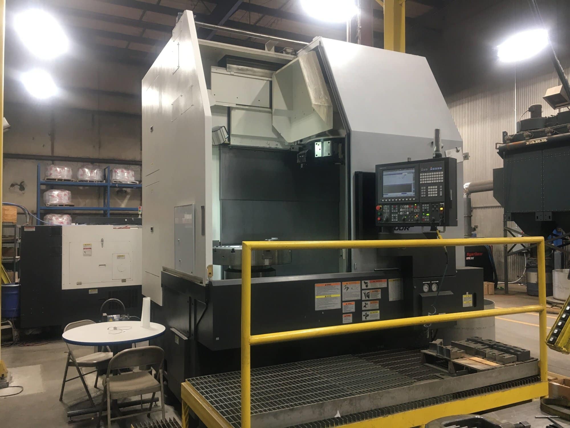 Okuma V100R CNC VTL, 2017 - Under Power, Milling, 32" Chuck, Video