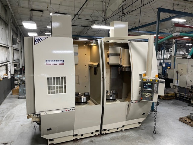 Okuma Howa 2SP-V80 Vertical Turret Lathe, (Rebuilt 2021) - Fanuc 18T, 24" Samchully Chucks (2), Chip Conveyors (2)