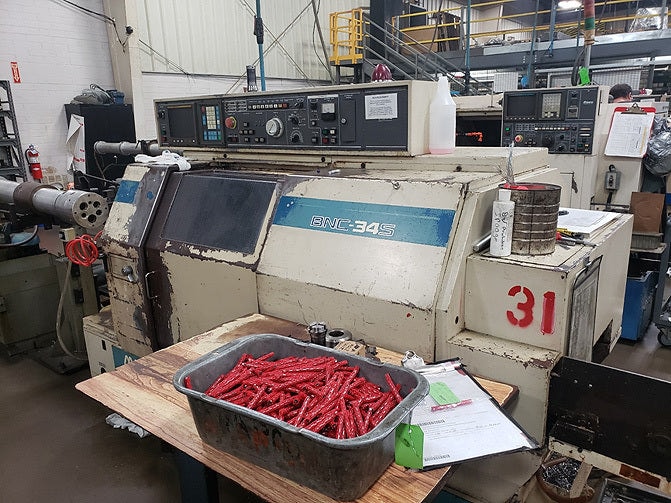 Miyano BNC-34S CNC Lathe-Fanuc, Bar Feeder
