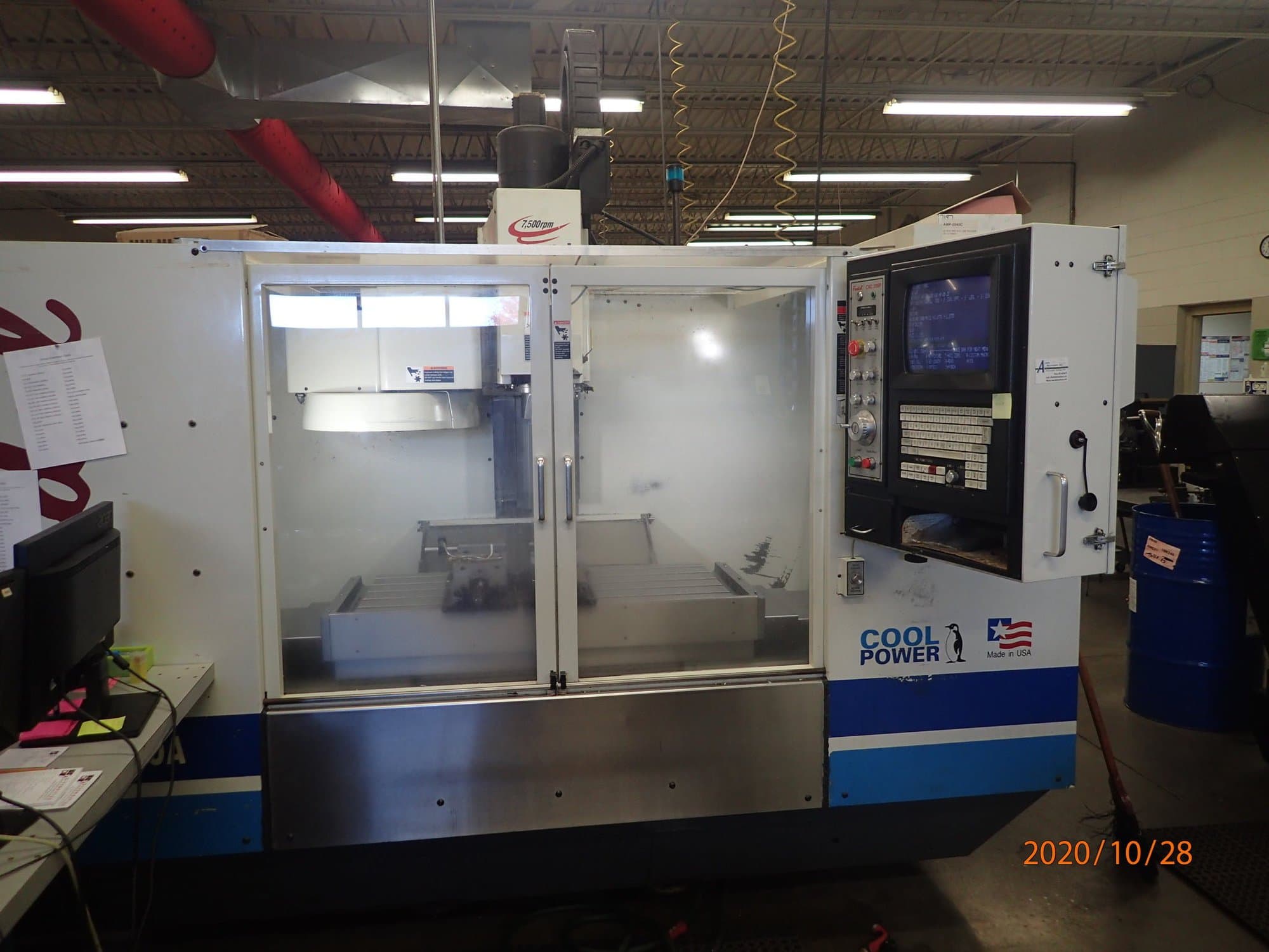 Fadal VMC 4020 AHT 1999 - Vises Included, Under Power