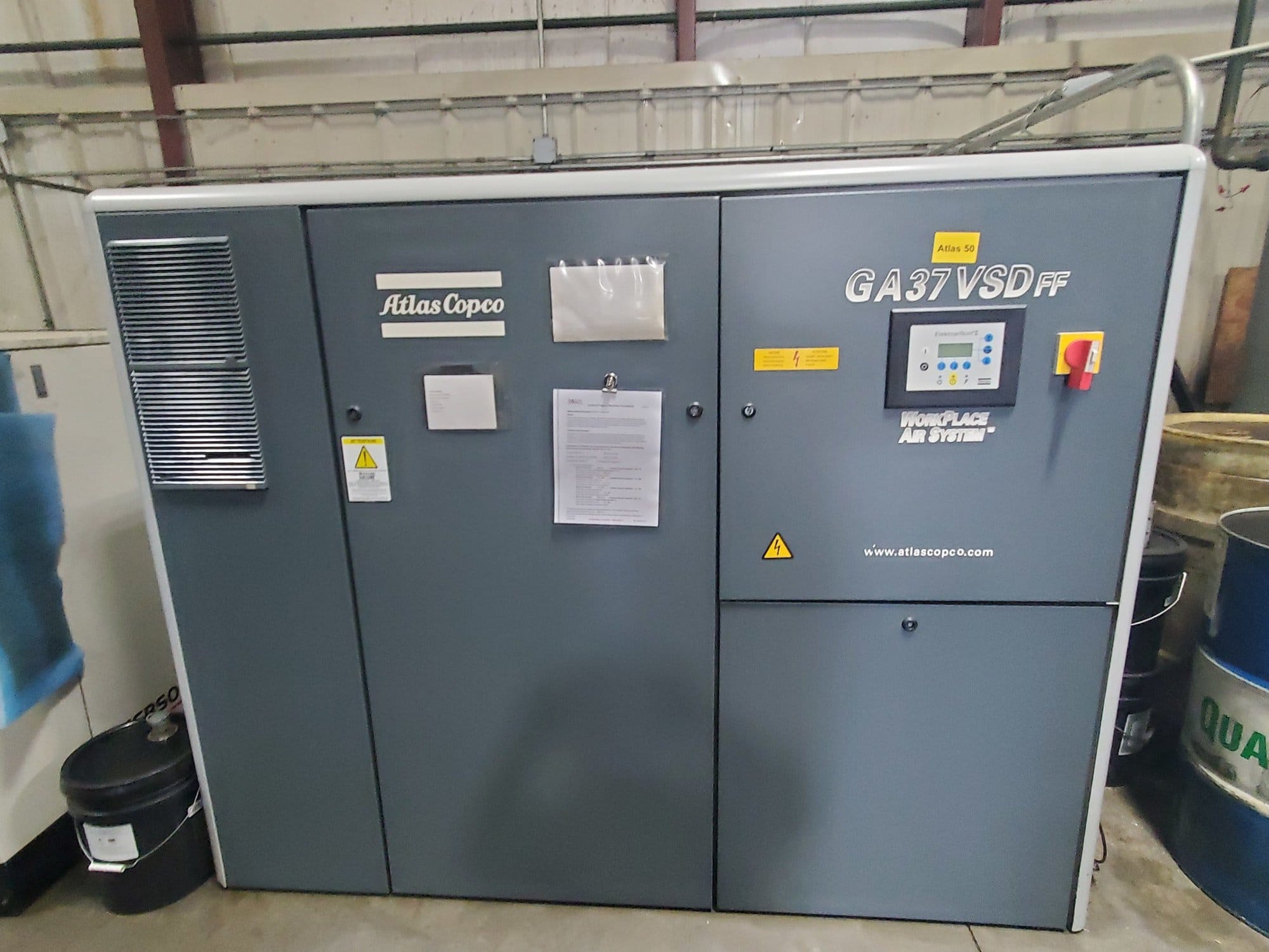 Atlas Copco GA 37VSD FF Air Compressor, 2002