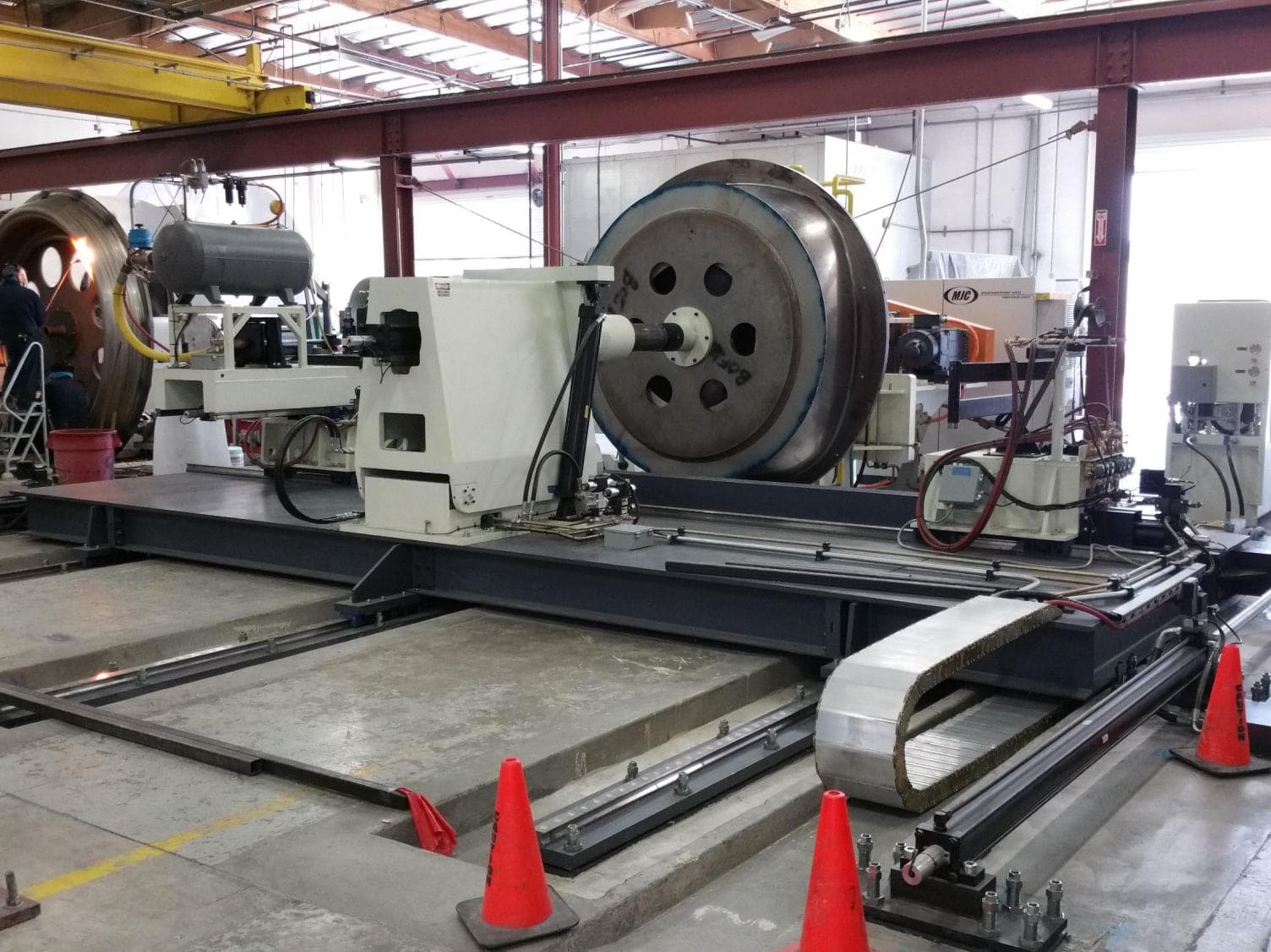 250" MJC CNC Dome Spin Forming Machine, 2014 - Robotic Torch System, CNC Back Up Plate