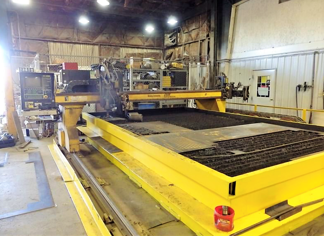 10.5' x 18' Esab Avenger 1 CM-300-12 CNC Plasma Table, 1994- 600 Amp, Spare Power Supply, Under Power