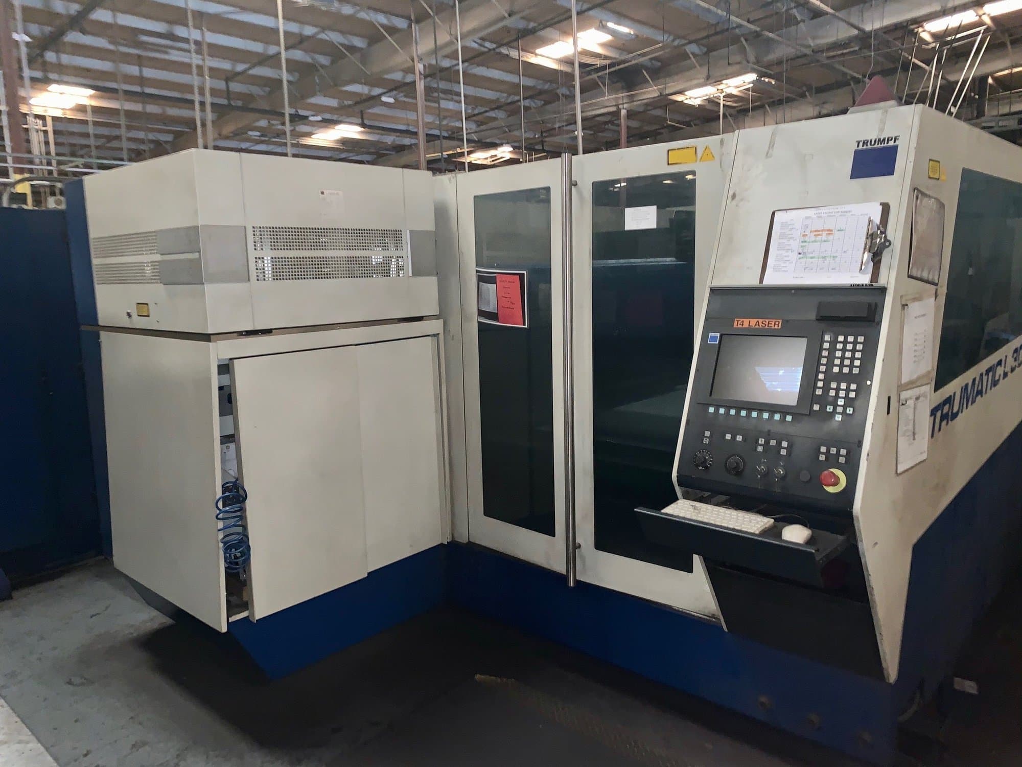 4000 Watt Trumpf L3040 CO2 Laser, 2006- 5' x 10' Table