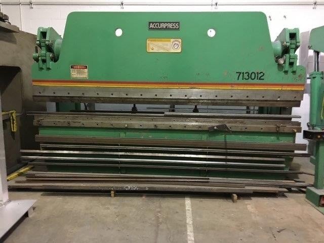 130 Ton X 12’ Accurpress 713012 Press Brake- Tooling Included, 1987