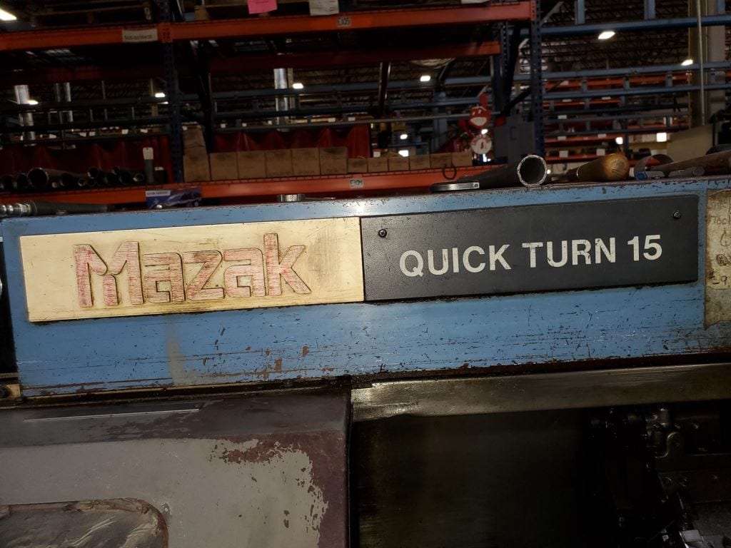 Mazak Quickturn 15 CNC Lathe, 1991 - Tailstock, Chip Conveyor, Under Power, Video - Image 4