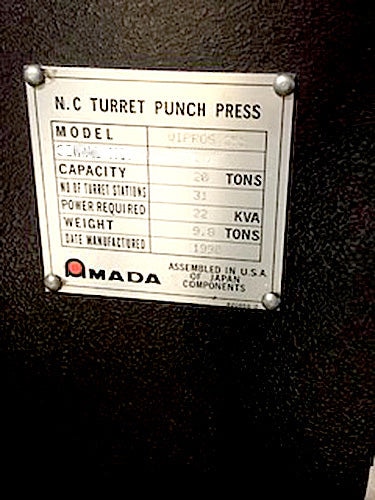 22 Ton Amada Vipros 255 CNC Turret Punch, 1998 - Image 5