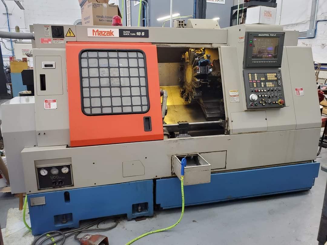 Mazak SQT-18 CNC Lathe, 1993 - Sub-Spindle, Parts Catcher, Approx 5000 hrs