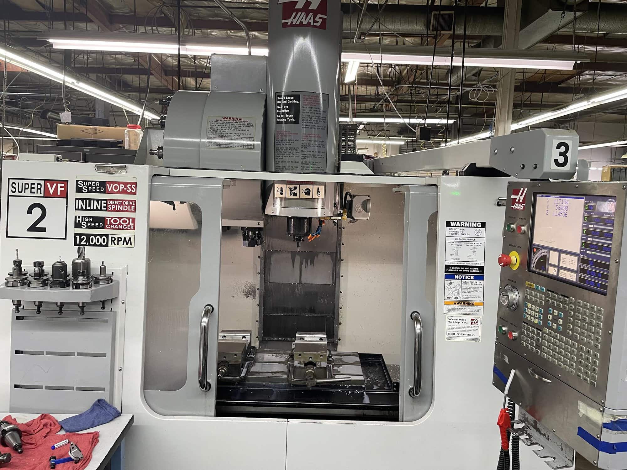 Haas VF-2SS, 2006 - 4th Axis, Drive & Wiring, Rigid Tapping, Expanded Memory, High Speed Machining