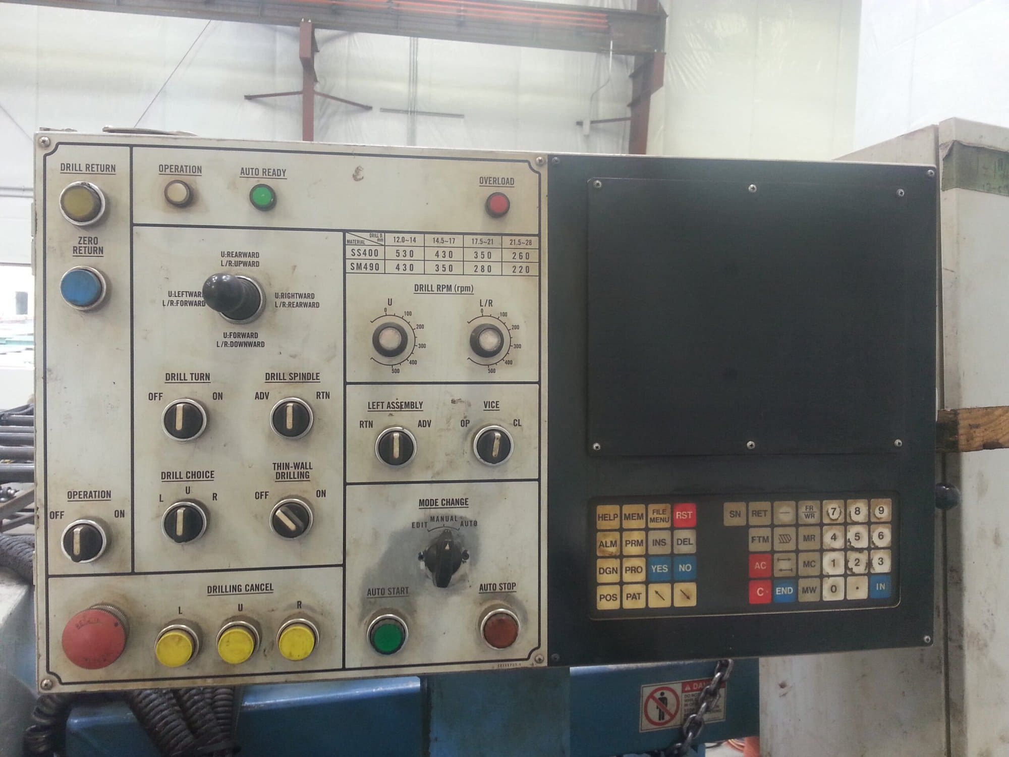Daito DNE 700 Structural Drill, 1994 -Manual CNC, Power Rollers - Image 3