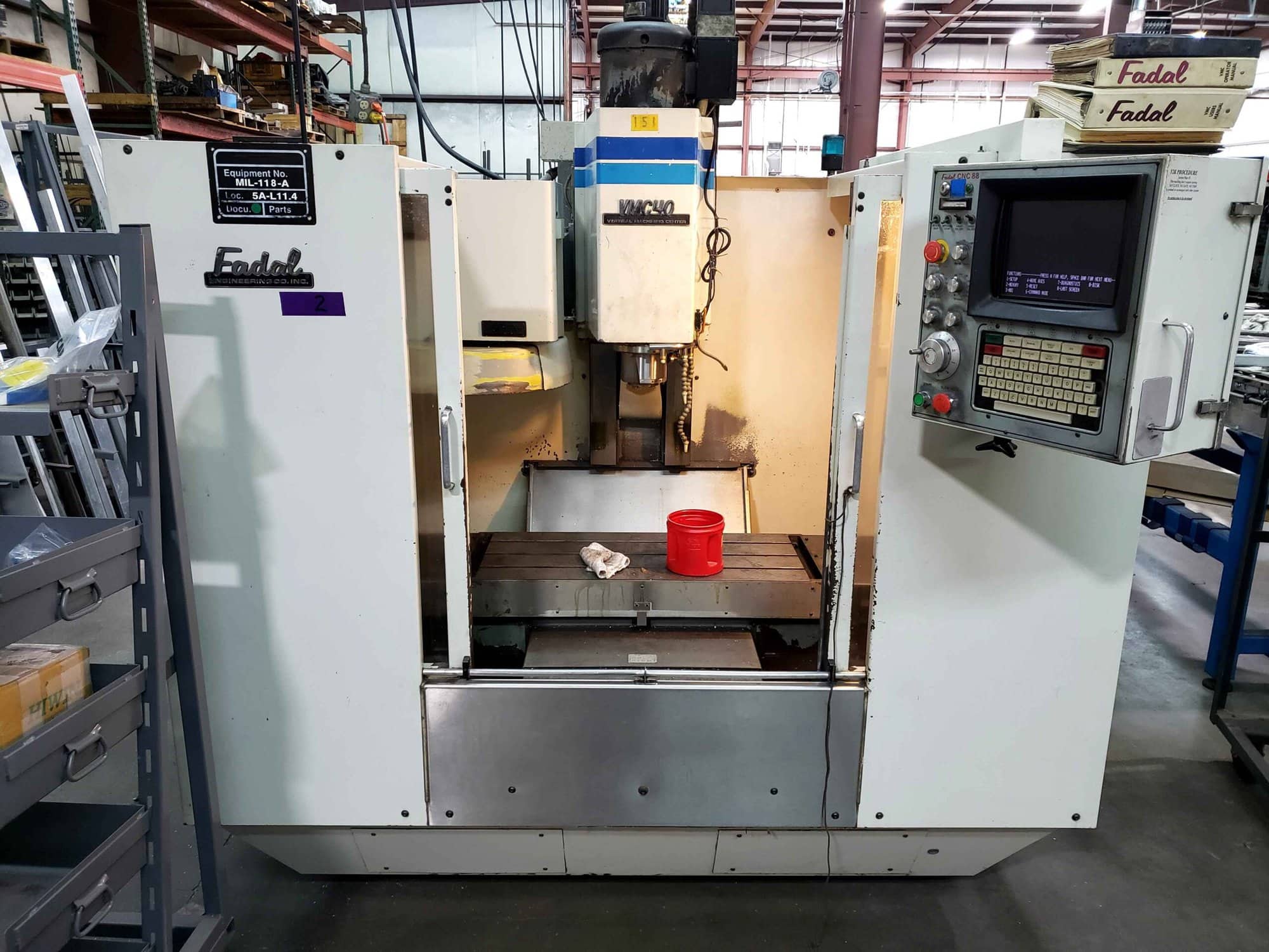 Fadal VMC40, 1991- 10K RPM Spindle, Tooling