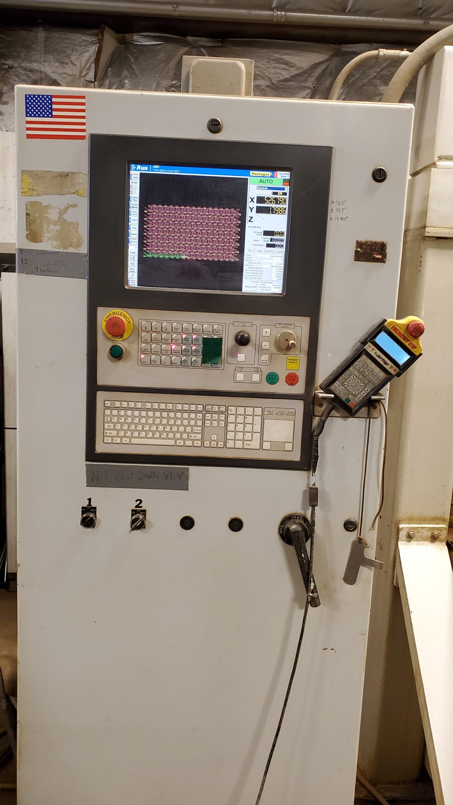 4' x 8' Jet Edge 48 High Rail Waterjet, 2001 - 60,000 PSI - Image 9