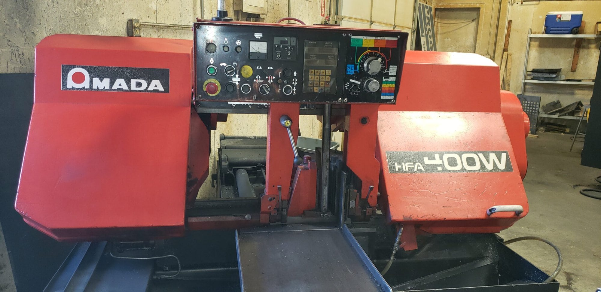 Amada HFA 400W Automatic Horizontal Band Saw W/ Auto Feeder, 1995