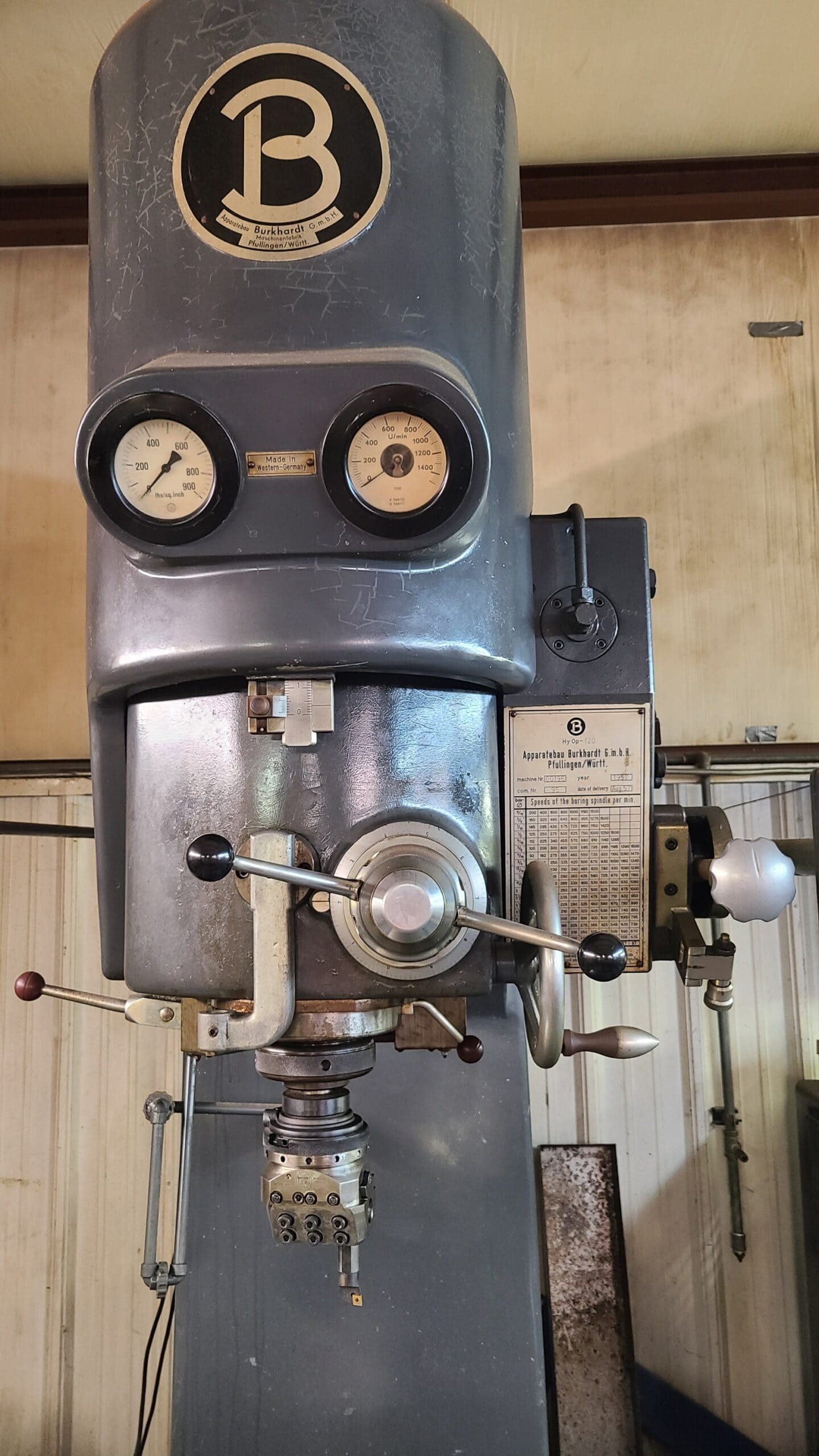 Burkhardt Jigbore, 1957 - Heidenhein 3 Axis DRO, 36” X 48” Table, Like New - Image 2