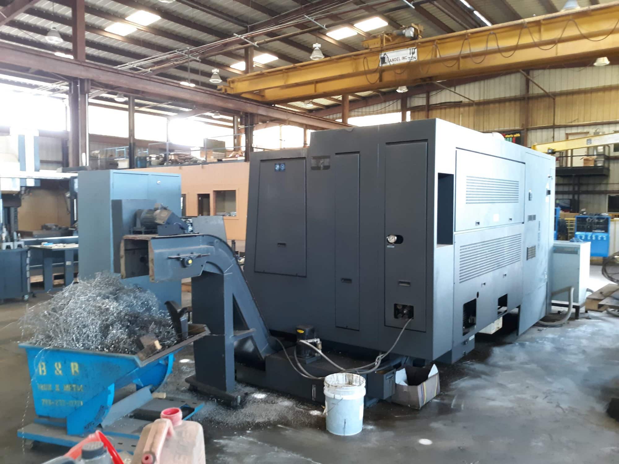 Hwacheon Hi-Tech 550B CNC Lathe, 2012- Tailstock, Chip Conveyor - Image 8
