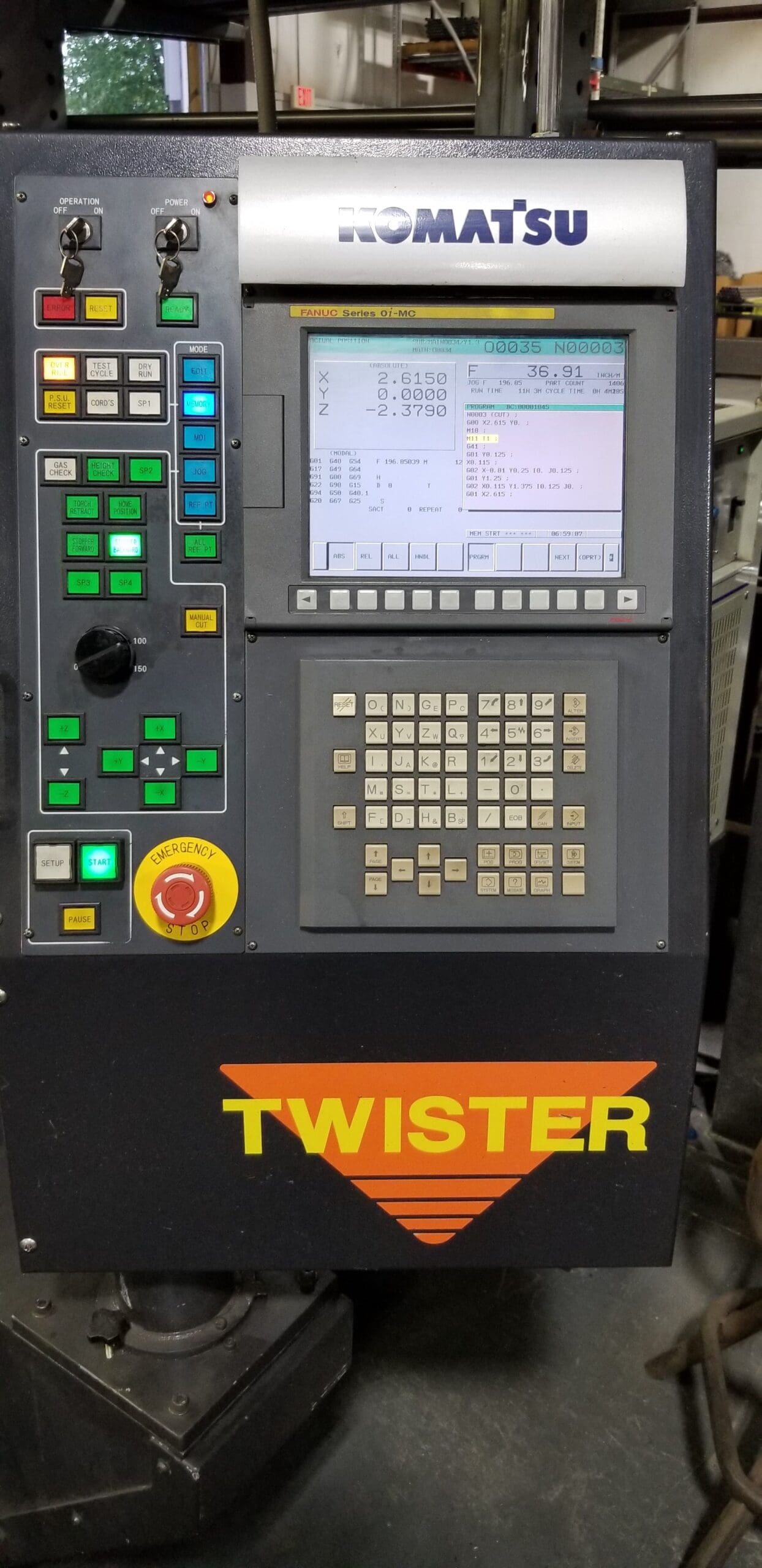 5'x10' Komatsu Twister TFP 3051 CNC Plasma Table, 2008 - Fanuc 21-M Control, Dust Collector - Image 2