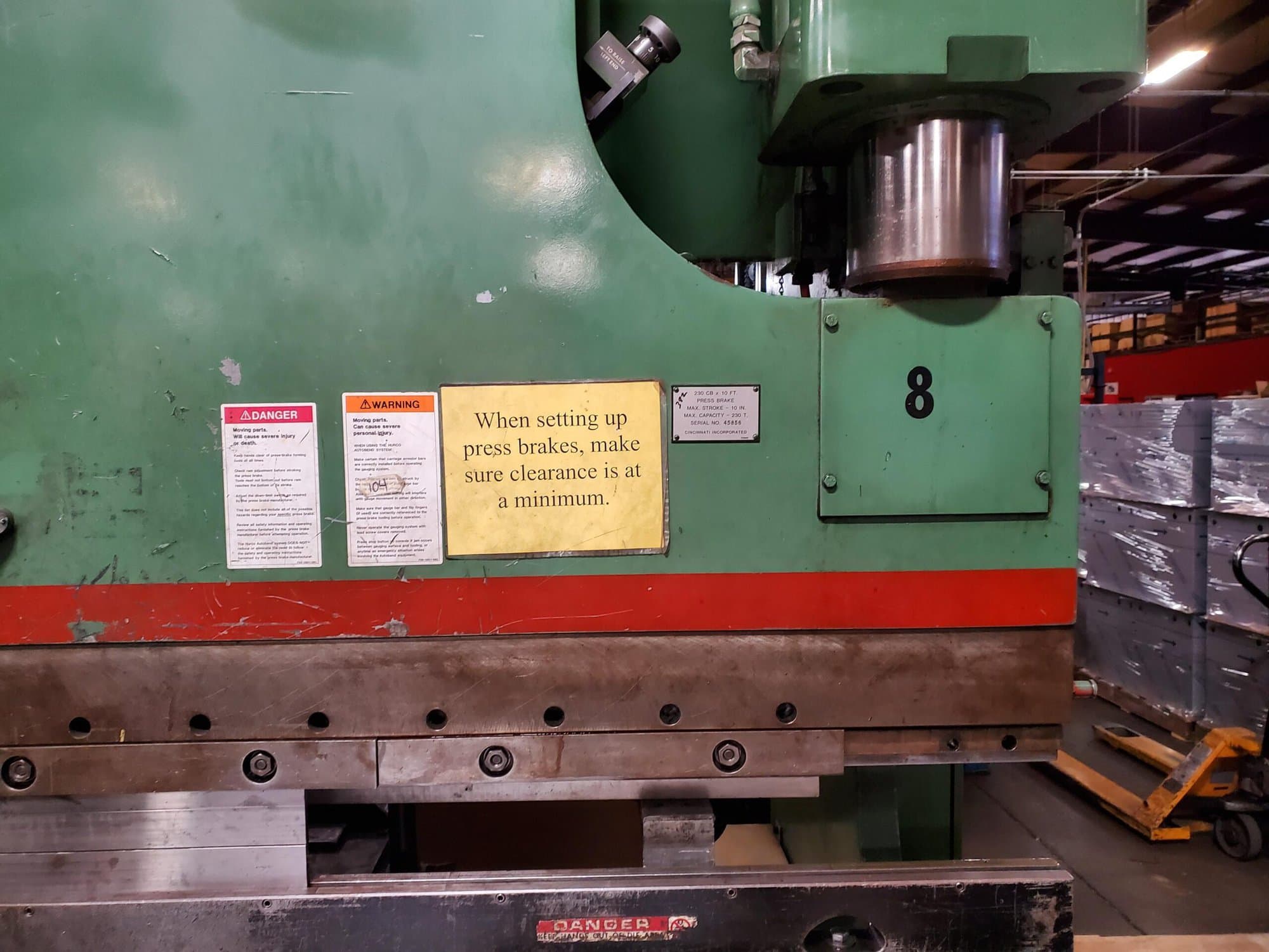 230 Ton x 12' Cincinnati 230CBx10 CNC Press Brake, 1995 - 10" Stroke - Image 5