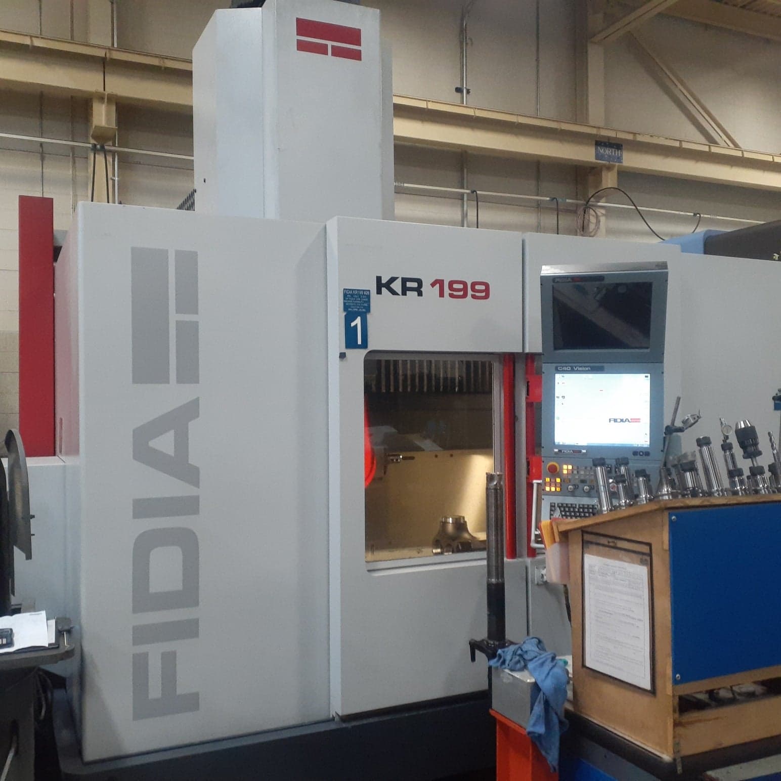 Fidia KR-199 VMC, 2016 - 5 Axis, 24,000RPM, HSK-63, High Pressure Coolant, TSC, Spindle Chiller