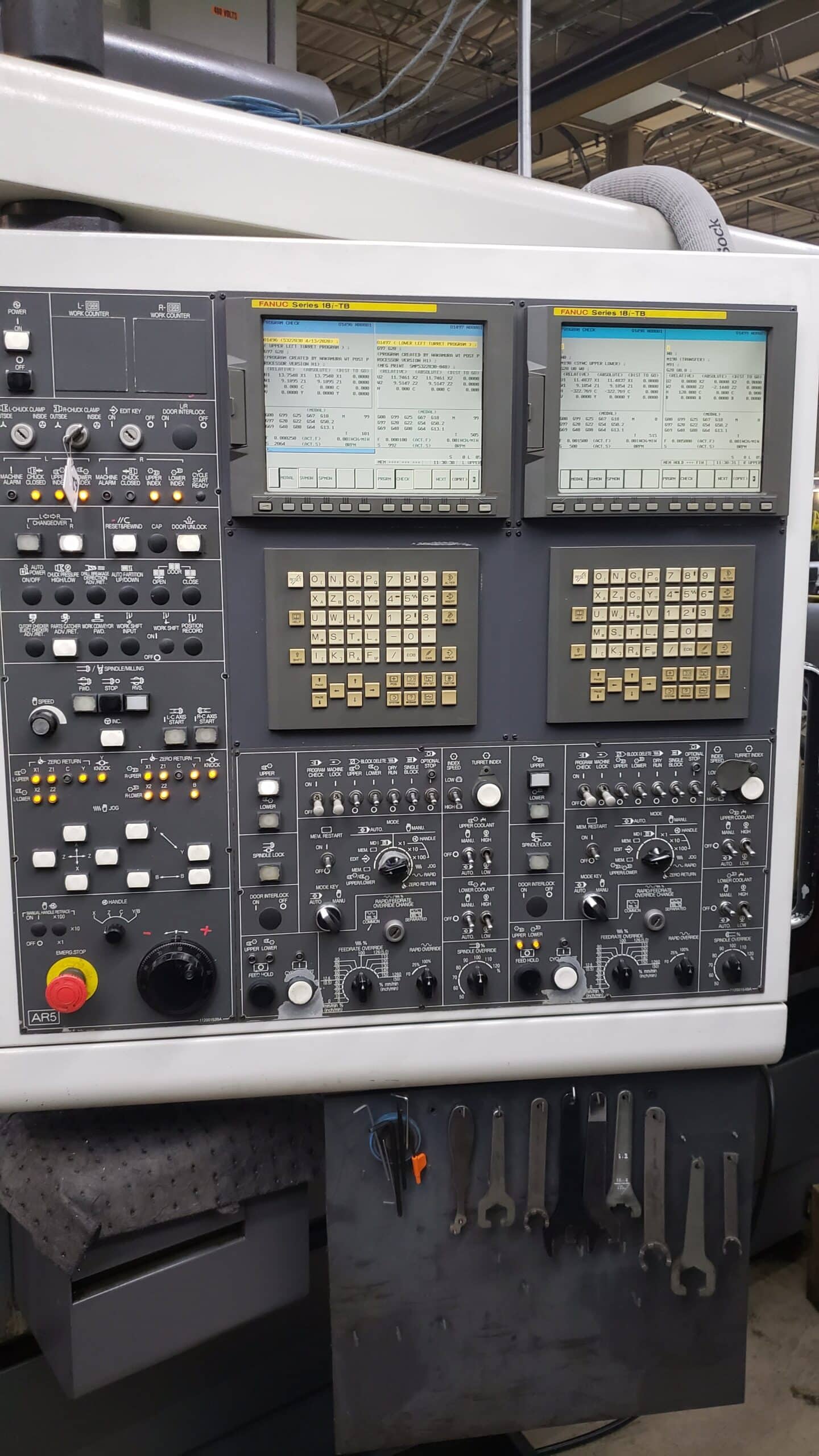 NAKAMURA-TOME WTW-150 CNC Turning Center, 2003 - 4 Turrets, Live Tooling, Chip Conveyor, Under Power Making Precision Parts - Image 8