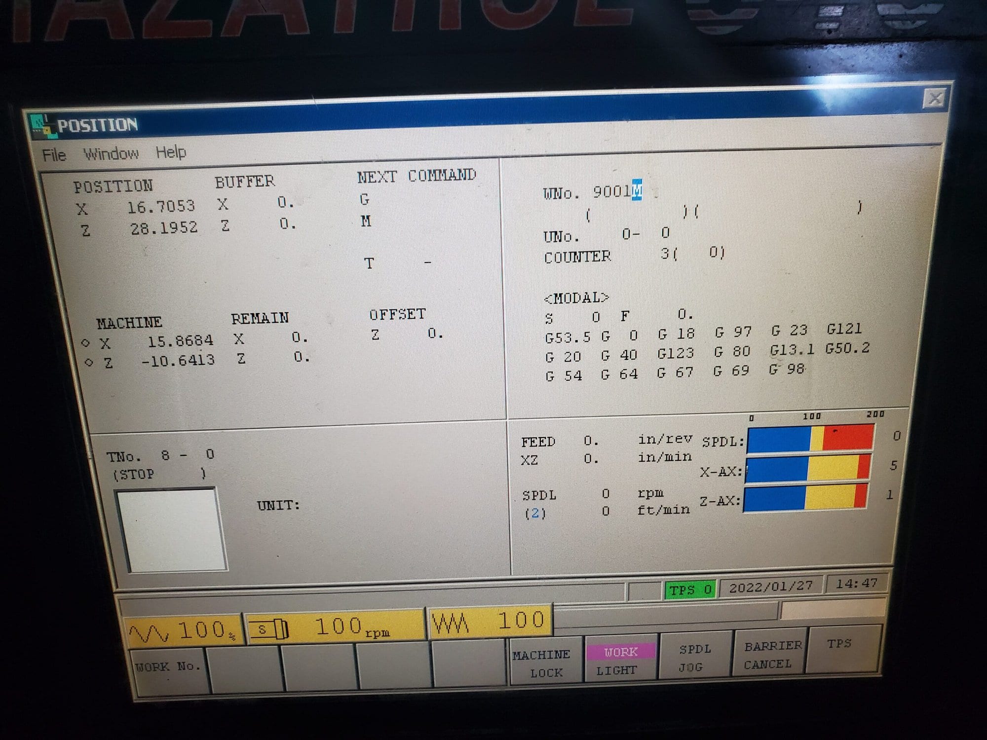 Mazak Powermaster CNC Lathe, 2005 - 12.8" Bore, Dual 28" Chucks, Mazatrol 640T - Image 3