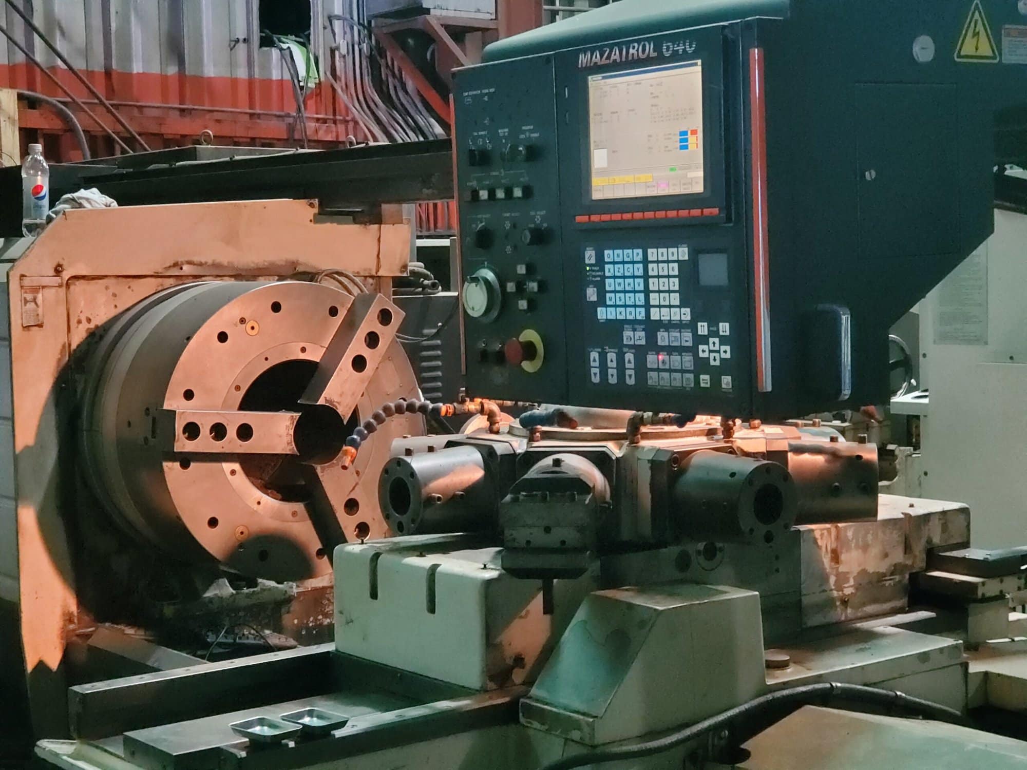 Mazak Powermaster CNC Lathe, 2005 - 12.8" Bore, Dual 28" Chucks, Mazatrol 640T - Image 2