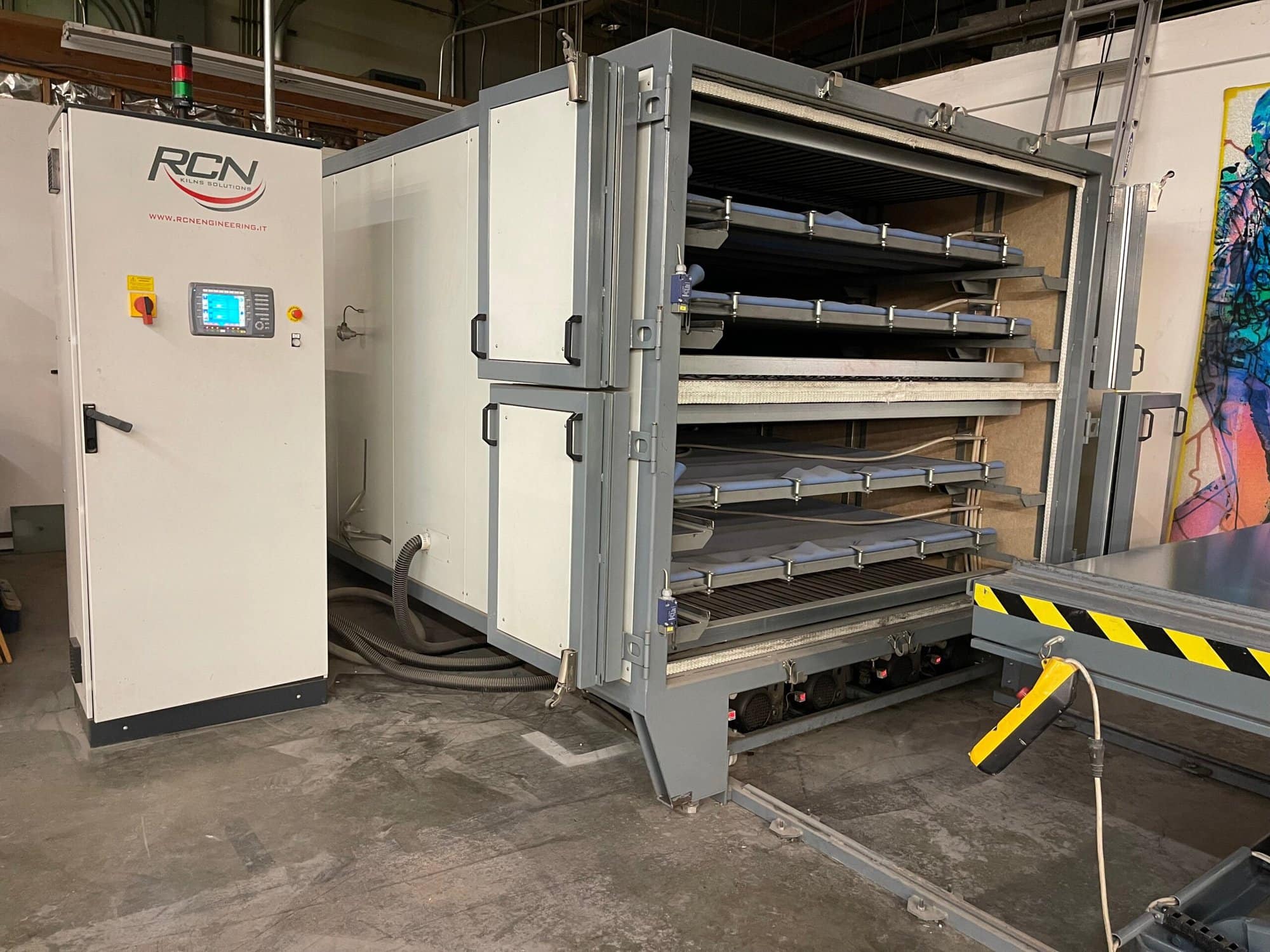 R.C.N. Glass Lamination Oven, Assembly Table, and Hydraulic Lift, 2011- **Very Low Hours** Make an Offer - Image 2