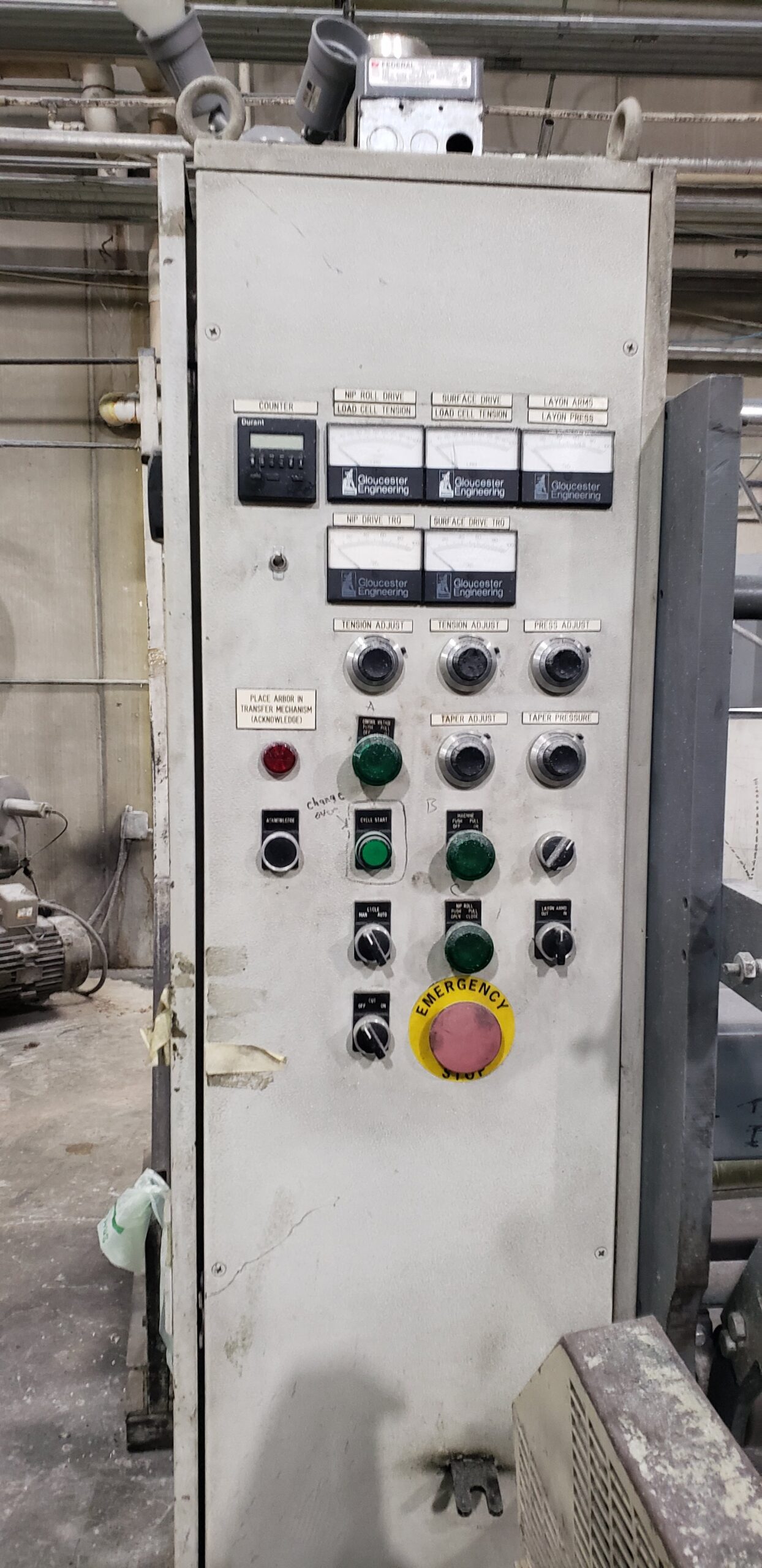 Used 54″ Wide Battenfeld Gloucester Surface Winder. Model 1021, New 1999. Has Autocut, 6″ Air Shafts - Image 2