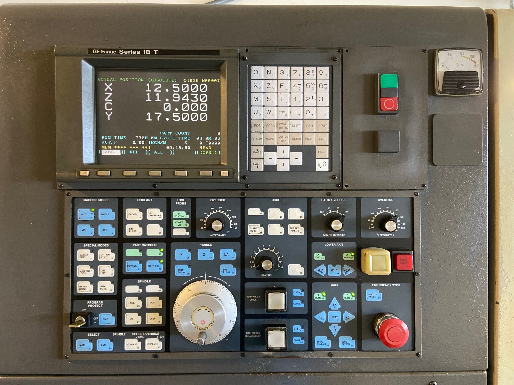 Hardinge Conquest T-42 4 Axis CNC Lathe, 1996 - Live Tooling, Fanuc Control, Full C Axis Milling - Image 2