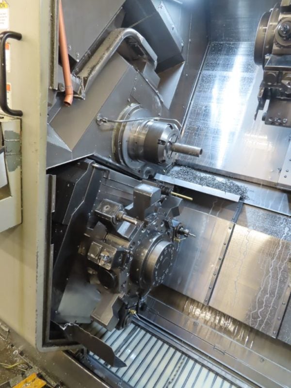 Okuma LT300-MY Multi-Axis Lathe, 2008 - Twin Turret, Sub-Spindle, Y Axis, Live Tooling, Bar Feeder, Parts Catcher, Chip Blaster, Chip Conveyor - Image 4