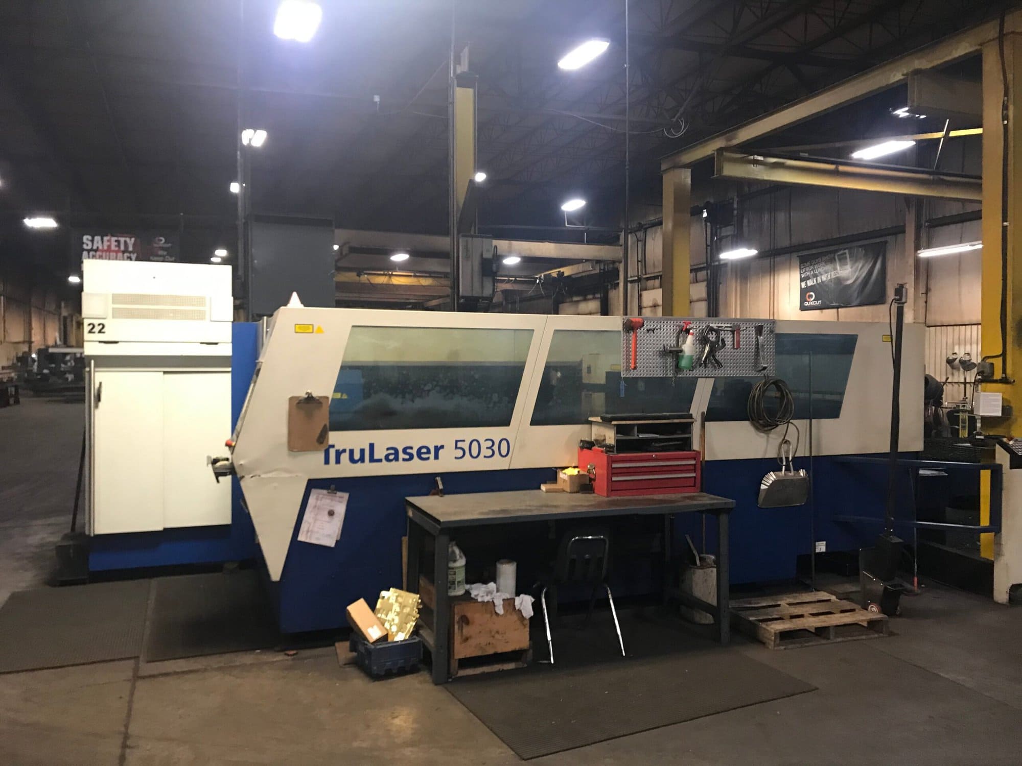 5000 Watt Trumpf TruLaser 5030 CO2 Laser, 2007- 5' x 10' Table