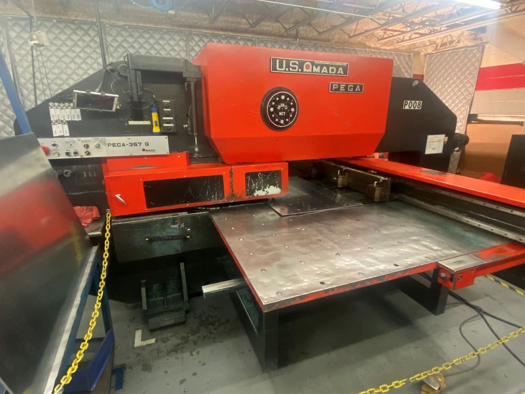 33 Ton Amada Pega 357 Turret Punch, 1985 - 58 Station, 2 Auto Index
