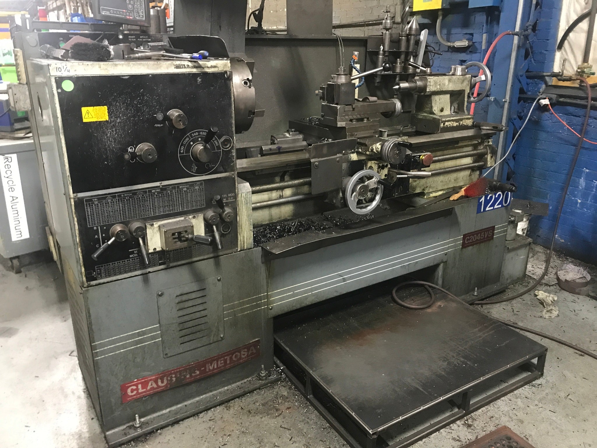 Clausing Metosa C2045VS Engine Lathe, 1997 - 20" x 45", 12" Chuck
