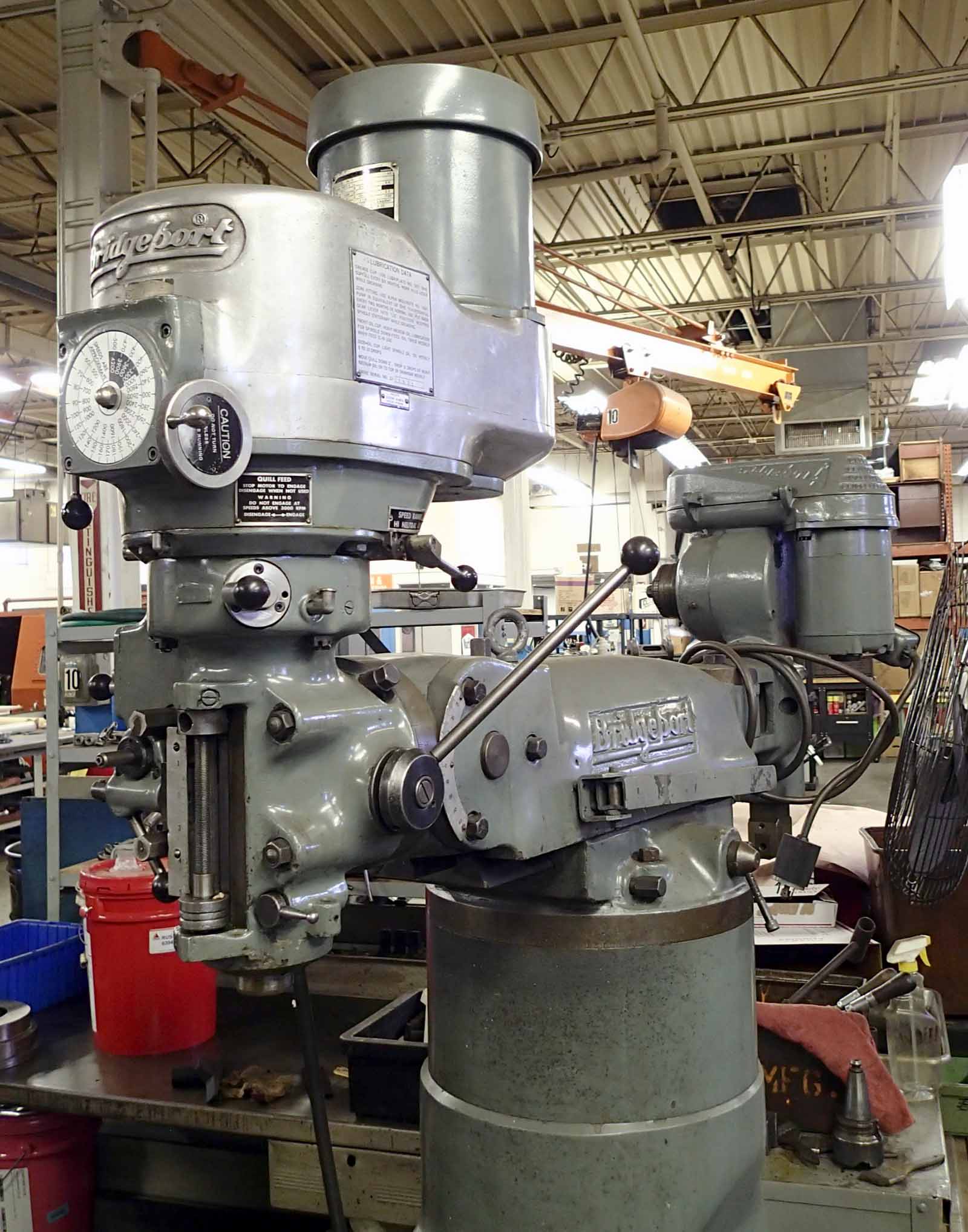 Bridgeport Series 1 Mill- 1.5 HP, Shaper Head, Power Feed, Collets - Image 3