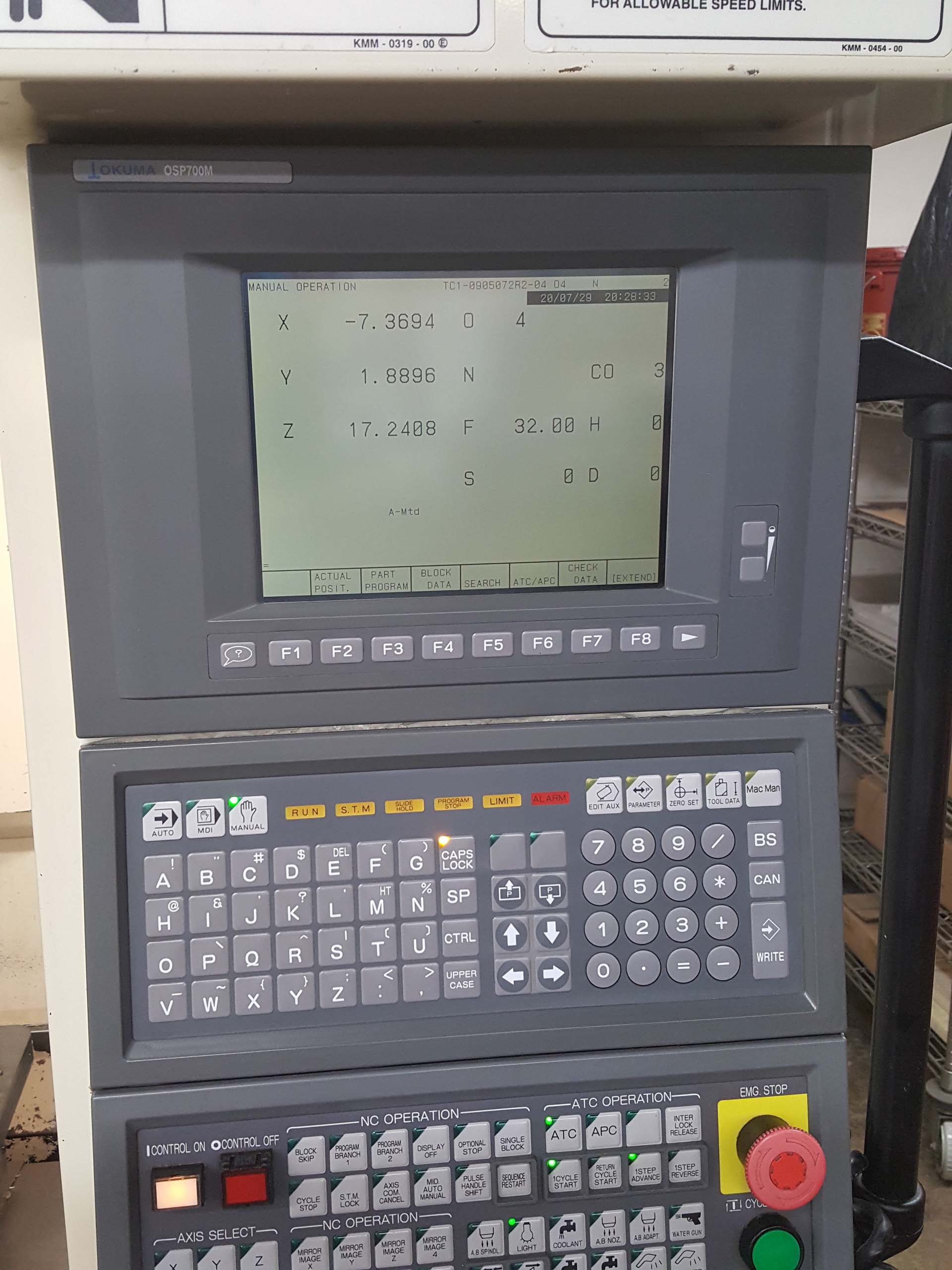 Okuma MX-45VAE VMC, 1998 - Rigid Tapping, 20 Tool ATC - Image 8