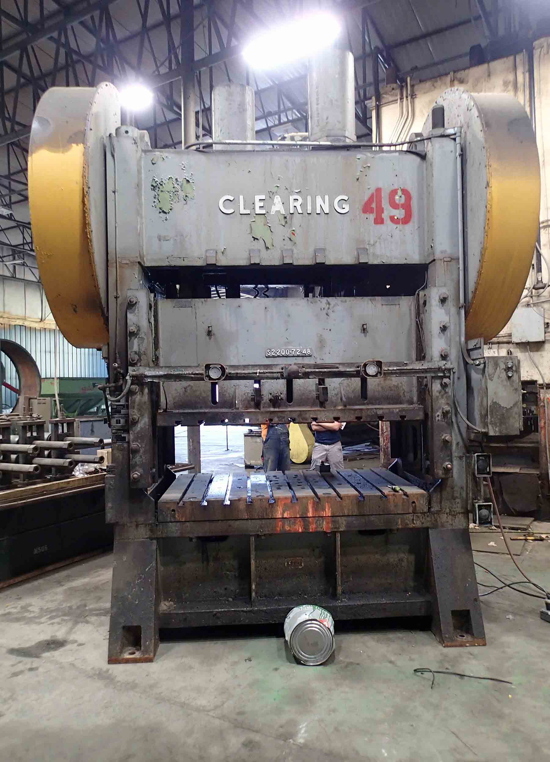 200 Ton Clearing Model S2-200-72-48 Mechanical Press- 48" x 72" Bed, 10" Stroke, 20” Shut