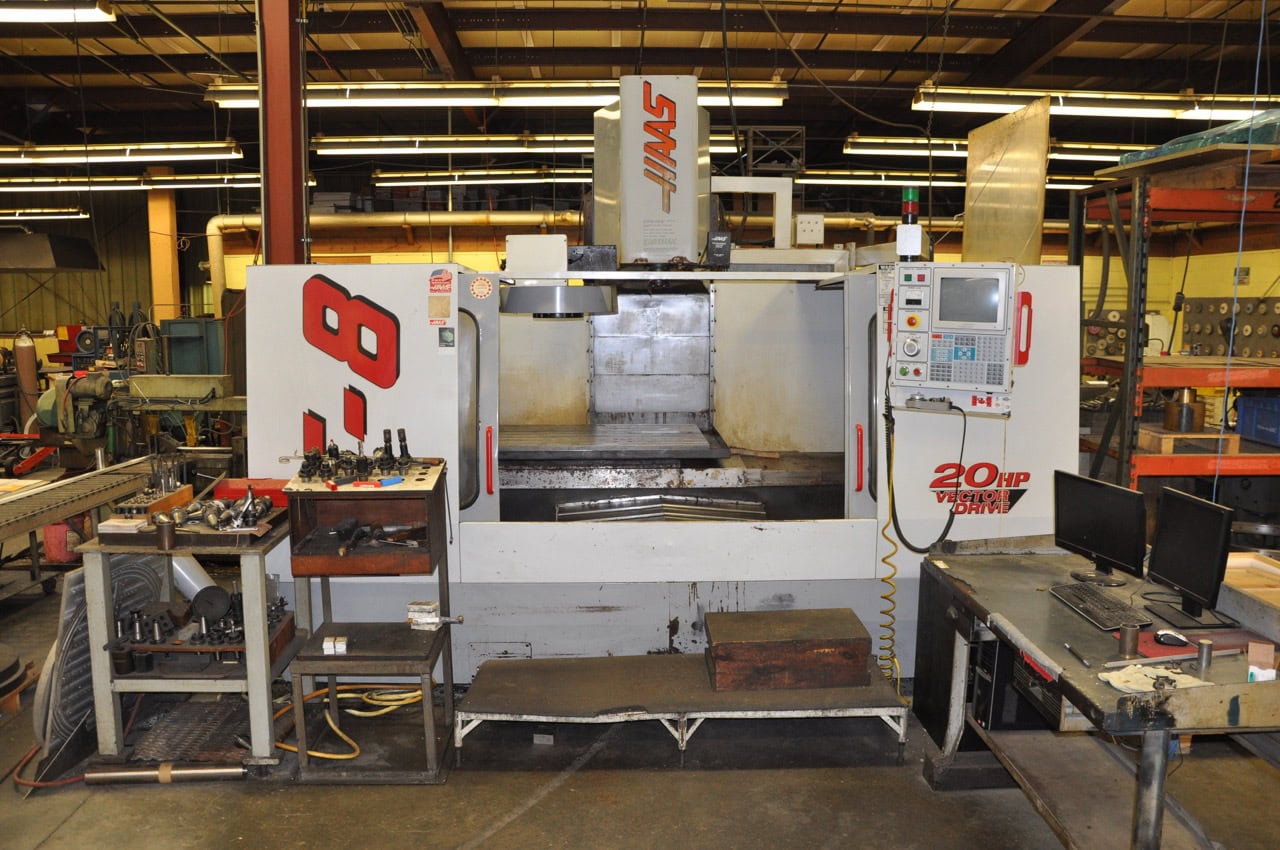 Haas VF-8 VMC, 1999- Chip Auger, Rigid Tapping, Programable Coolant Nozzle - Image 12