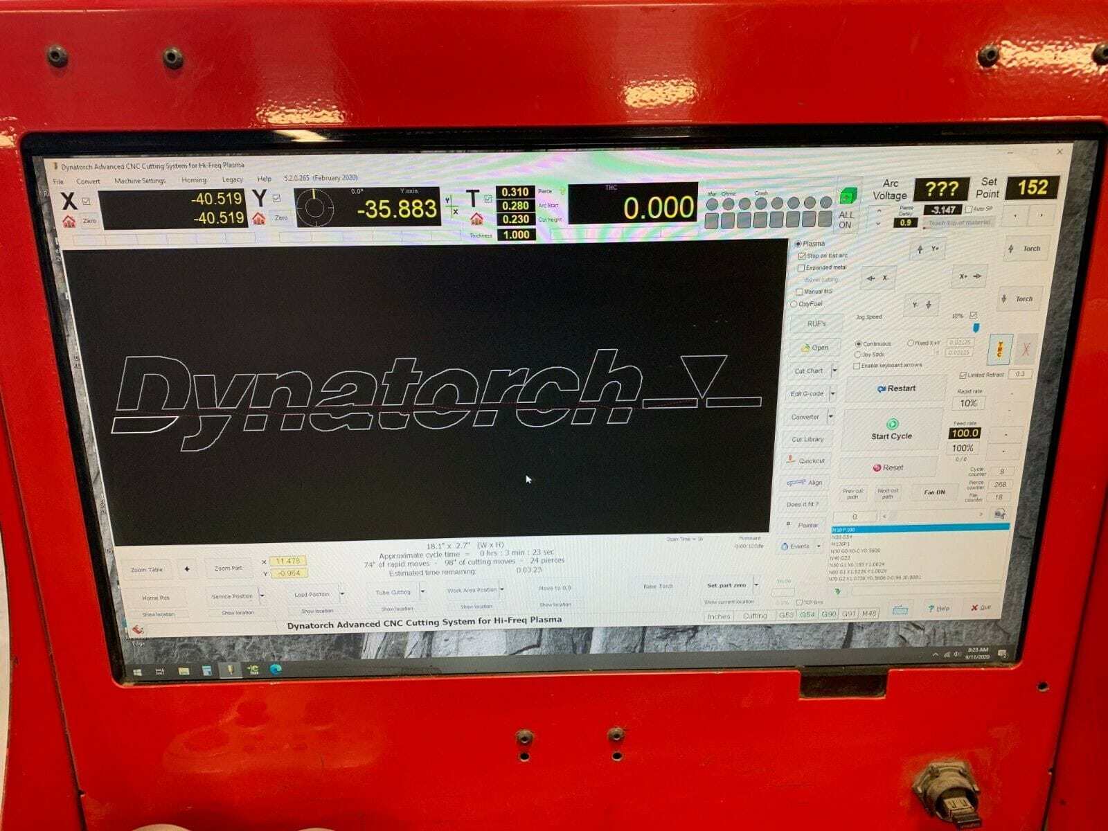 6' x 12' Dynatorch CNC Plasma Table, 2018, Hypertherm Maxpro 200, 2019 - Image 5