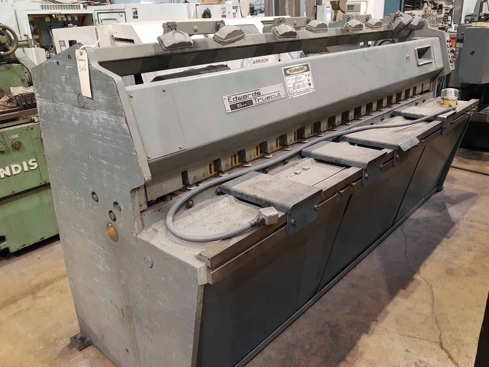 3/16" x 8' Edwards 5/2500 MK5 Mechanical Shear- Back Gauge, Squaring Arm - Image 4