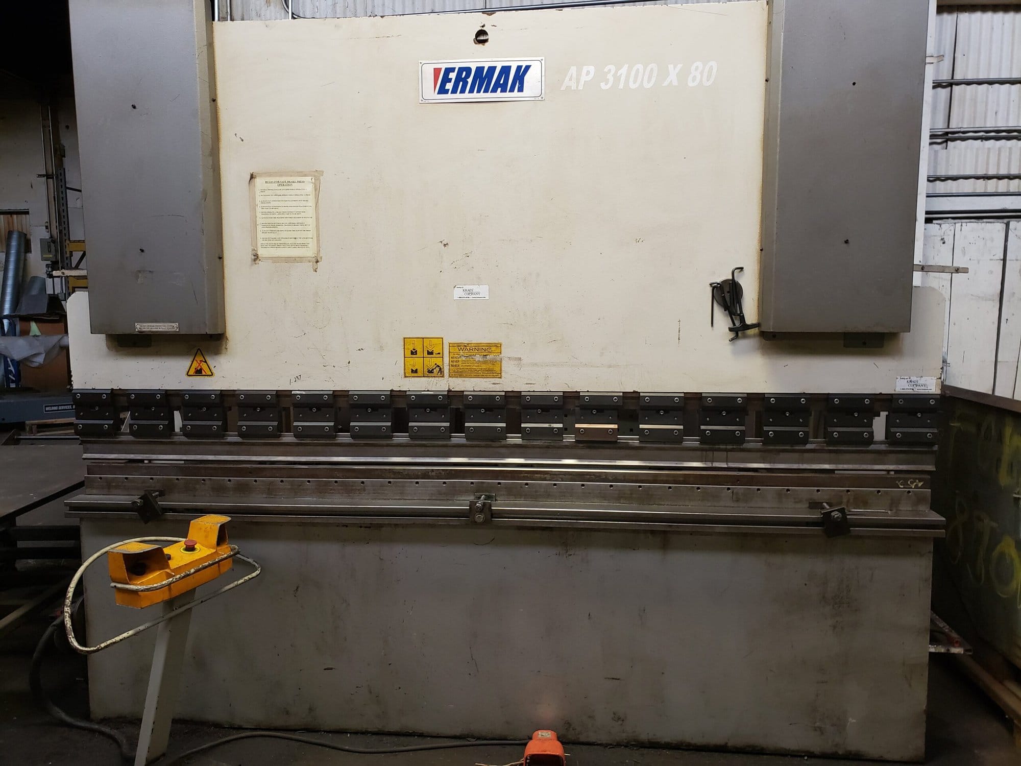 88 Ton x 10' Ermak AP-10-88 CNC Press Brake, 2004 - Image 2