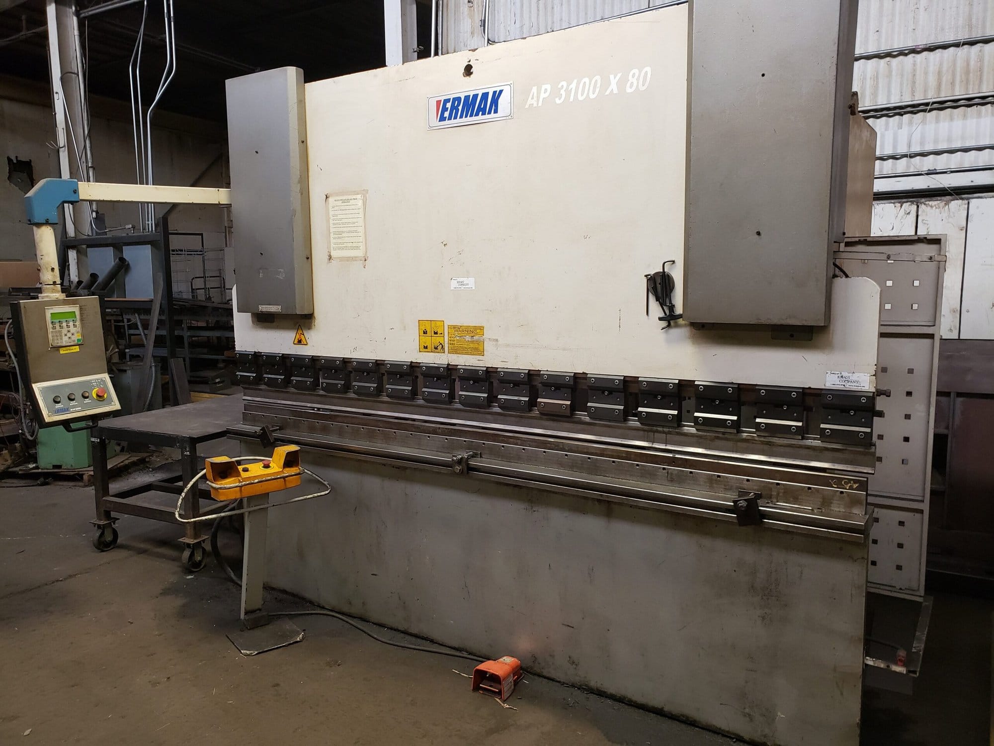 88 Ton x 10' Ermak AP-10-88 CNC Press Brake, 2004 - Image 3