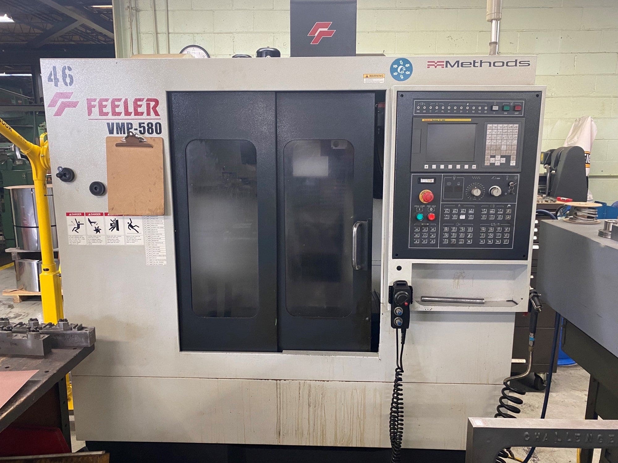 Feeler VMP 580 VMC, 2010- 10,000RPM, Fanuc Control, Chip Conveyor