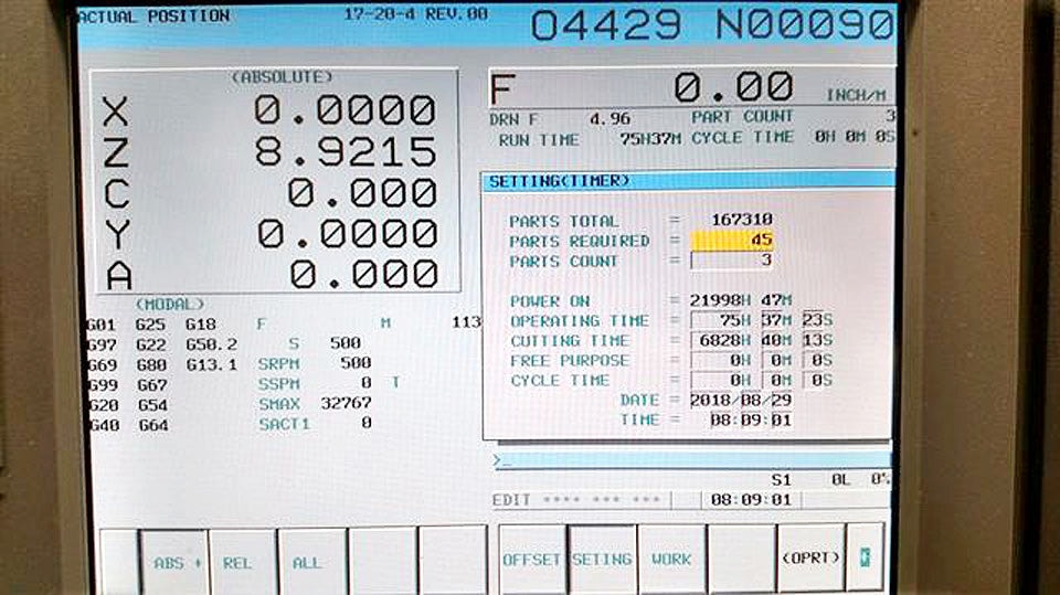 2011, Feeler HT-30SY CNC Lathe- 36” Swing x 28”, 7 Axis, Live Tools, Fanuc Control - Image 7