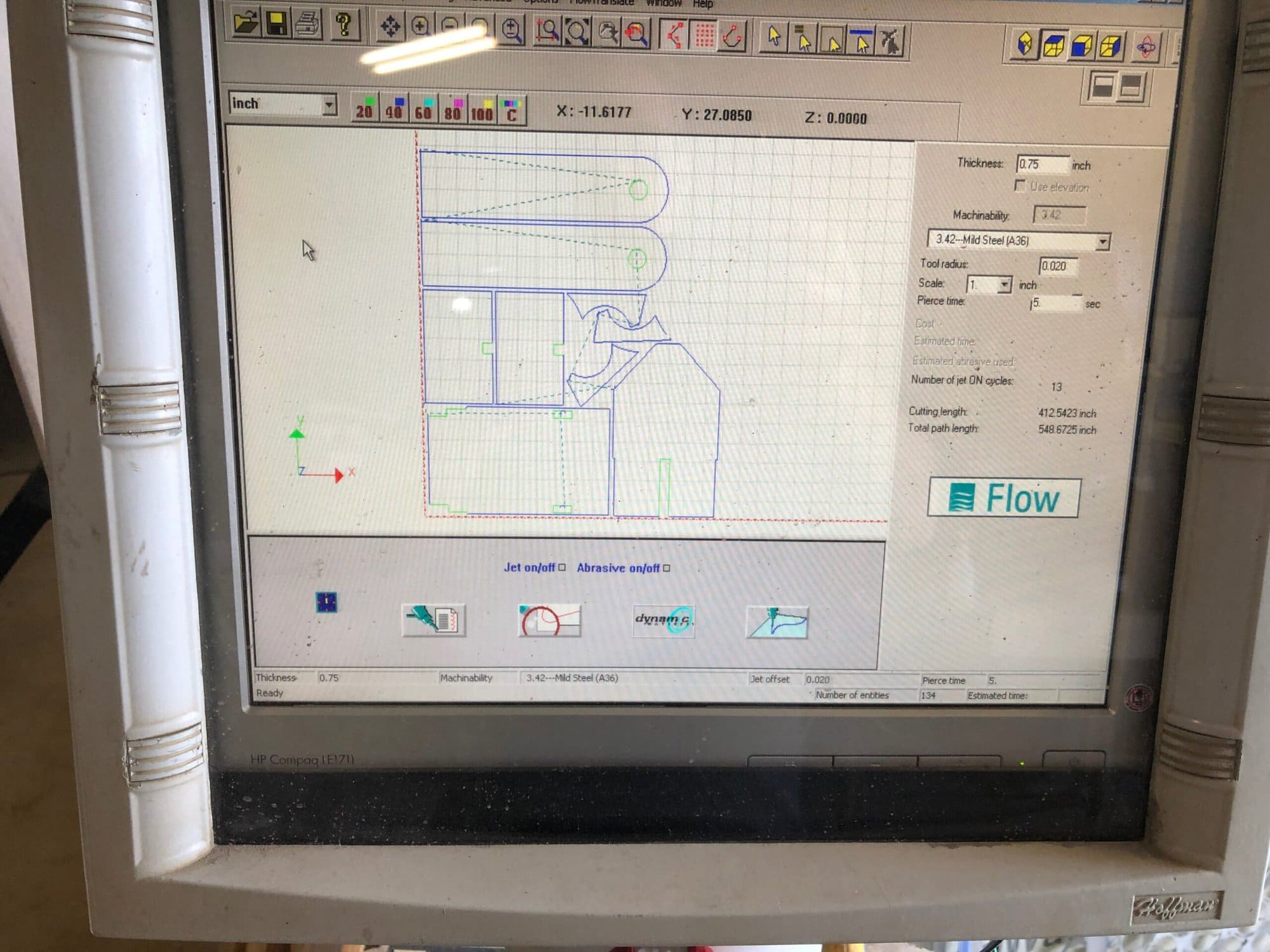 6' x12' Flow Mach 4 4020B 5-Axis Waterjet XD, 2012- 94,000 PSI, Bevel and 3D Part Cutting - Image 8