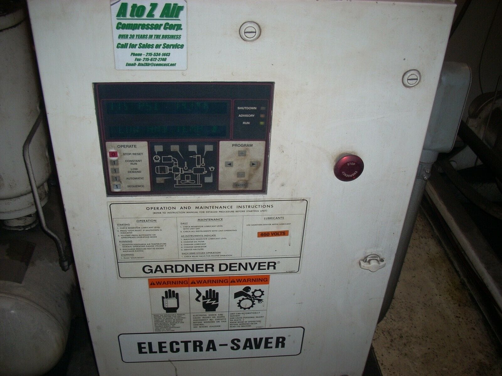 50 HP GARDNER DENVER ROTARY SCREW AIR COMPRESSOR SKID MOUNTED - Image 3