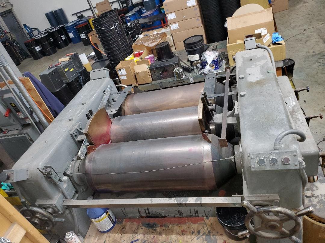 Lehmann 613-BH Horizontal Three Plate Roll Mill, Early 2000s