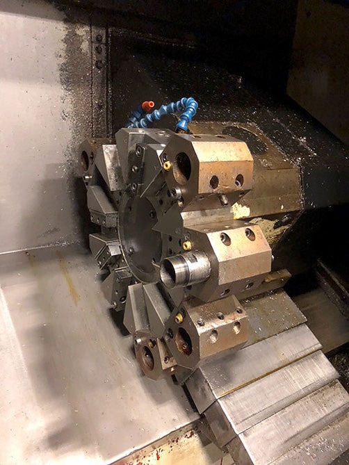 Hurco TM8 CNC Lathe, 2006- 10 Tool Turret, Tail Stock, Bar Feeder - Image 4