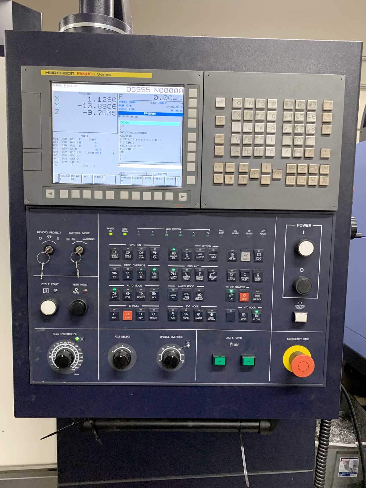 Hwacheon Vesta 1000+ Vertical Machining Center, 2018- Fanuc, TSC, 12K Spindle, 30ATC - Image 2