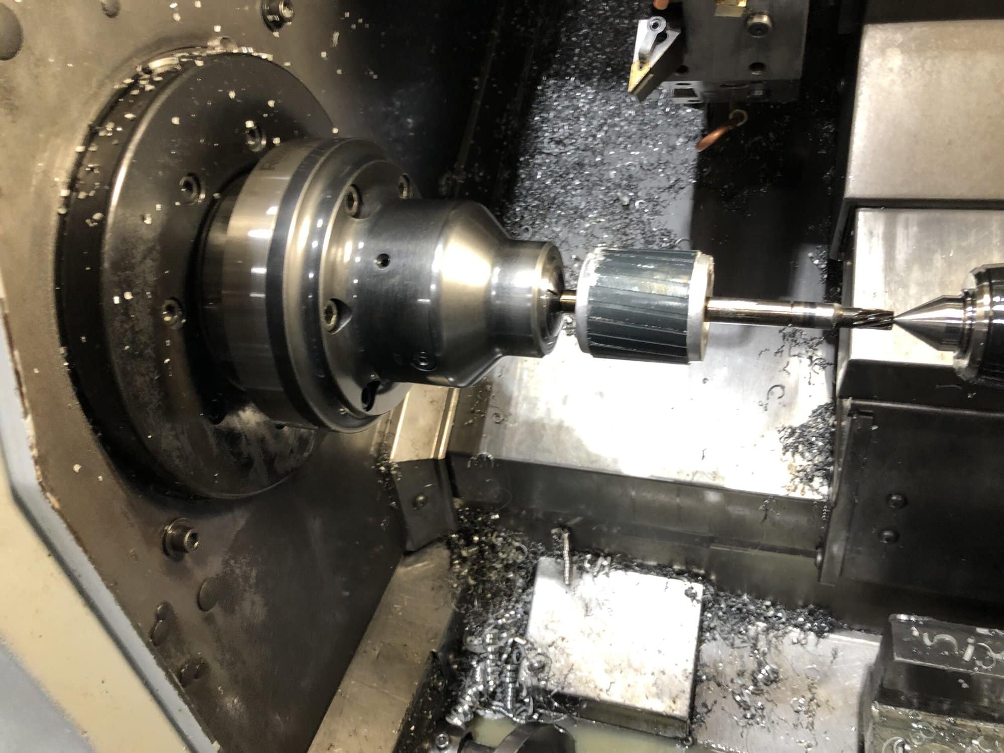 Haas SL-10 CNC Lathe, 2005 - Tailstock, 5C Collet, Auger - Image 3